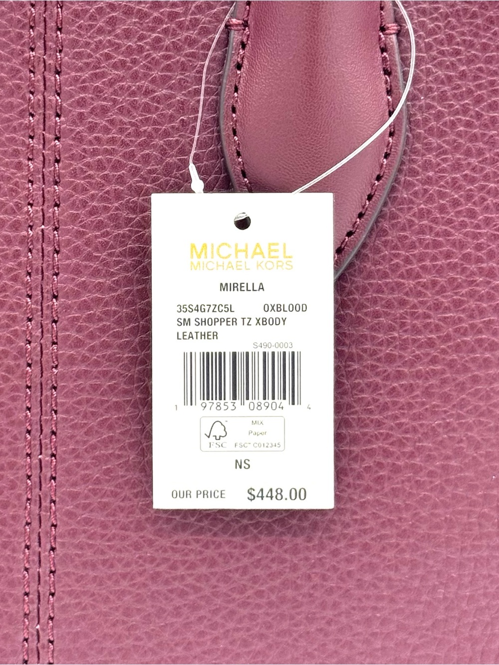 Michael Kors Mirella Small Signature Logo Crossbody Bag Ox Blood - Picture 8 of 8